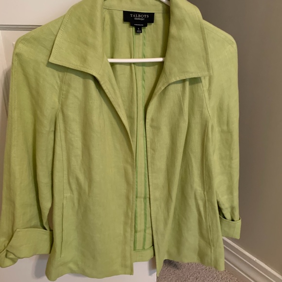 Talbots Lime Green Linen-look Blazer - Picture 1 of 4